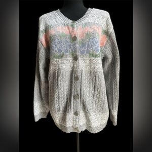 VTG‎ Northern Reflections Cardigan Sweater Sz Med - Some pilling - Cozy